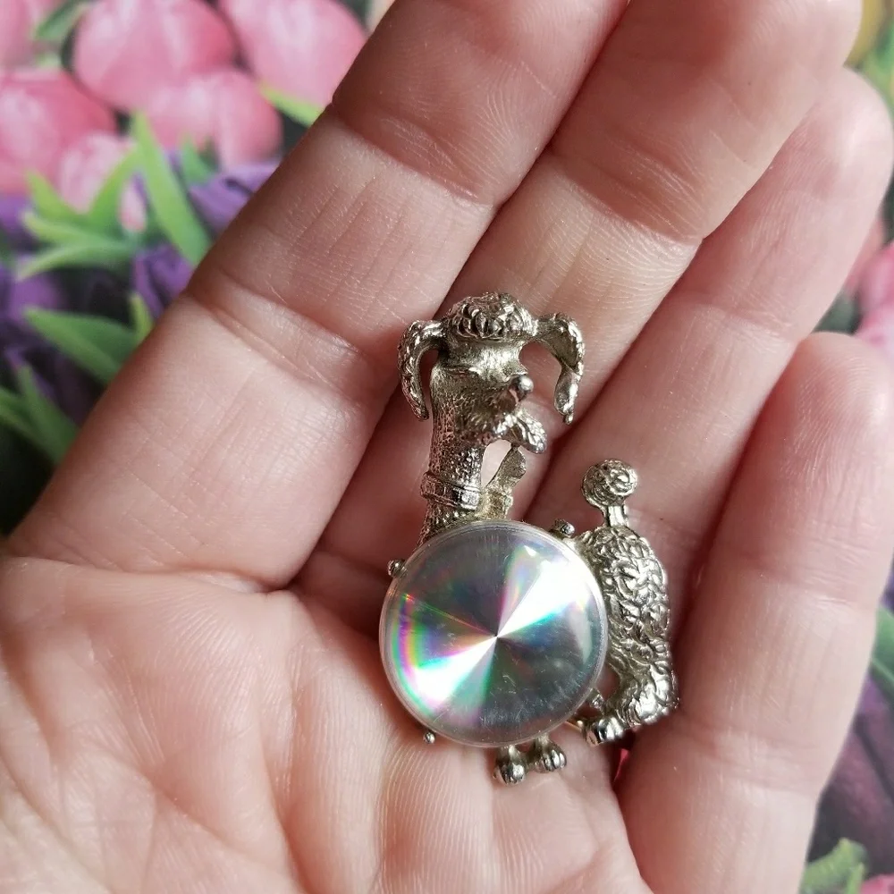 Vintage Jewelrama poodle brooch dog pin